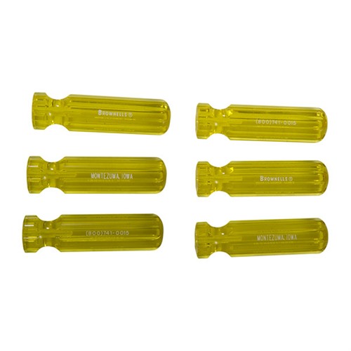 BROWNELLS MOLDED PLASTIC TOOL HANDLE L2 MODEL YELLOW 6 PACK