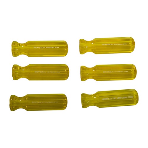 BROWNELLS MOLDED PLASTIC TOOL HANDLE L5 MODEL YELLOW 6 PACK