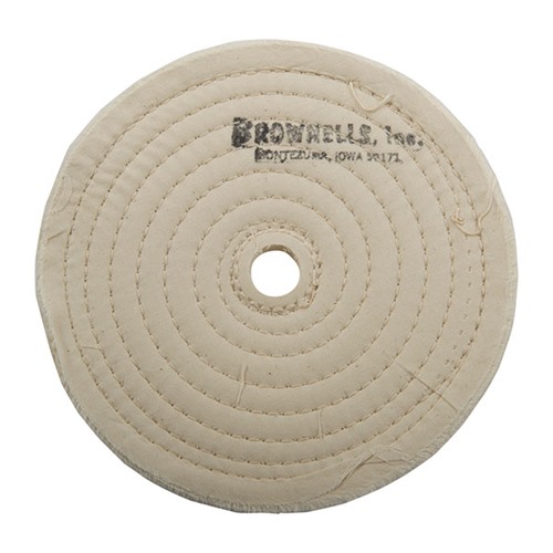 Brownells Muslin Polish Wheel Stitched 6" X 3/8" Thick 5/8" Arbor