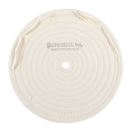BROWNELLS MUSLIN POLISH WHEEL STITCHED 8" X 3/8" THICK 1/2" ARBOR