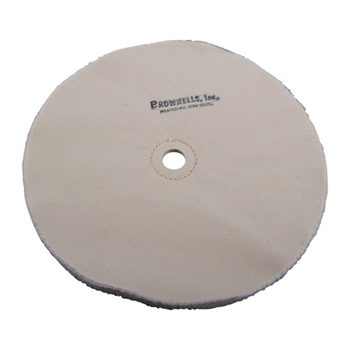 BROWNELLS MUSLIN POLISHING WHEEL LOOSE 10" X 20-PLY 3/4" ARBOR