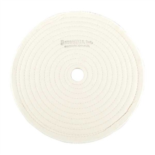 BROWNELLS MUSLIN POLISH WHEEL STITCHED 10" X 3/8" THICK 1" ARBOR