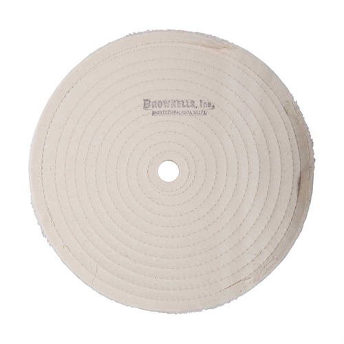 BROWNELLS MUSLIN POLISH WHEEL STITCHED 10" X 3/8" THICK 3/4" ARBOR
