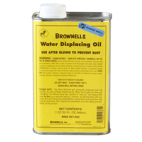 Brownells 050806103610 Water Displacing Oil, After-Bluing, Rust Prevention, 1 Qt