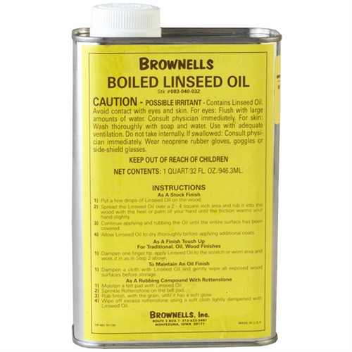 Brownells Boiled Linseed Oil 1 Quart Clear 050806106857
