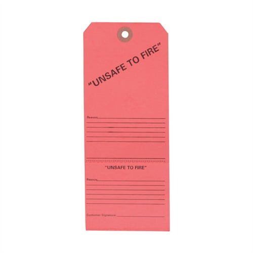 Brownells UNSAFE TO FIRE TAGS 25 PACK