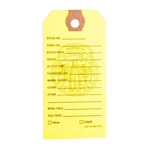 Brownells Gun Price Tags Yellow 100 Pack