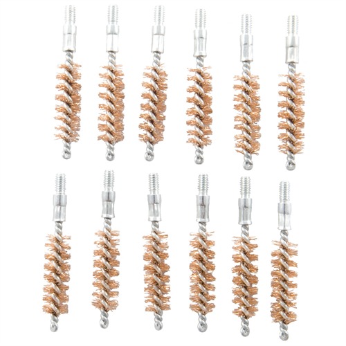BROWNELLS DOUBLE-TUFF BRONZE PISTOL BRUSH 35-38 CALIBER 12 PACK