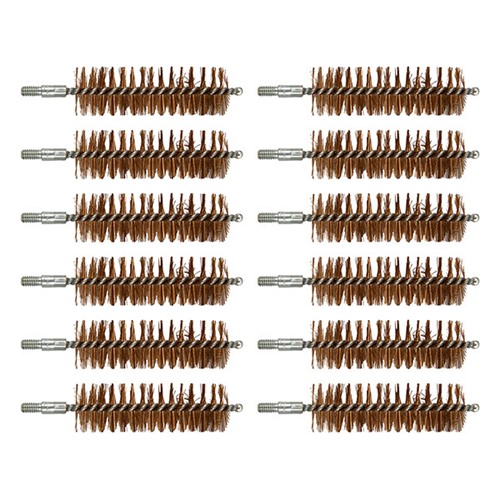 BROWNELLS CHAMBER BRUSH BRONZE 20 GAUGE 8-32 THREAD 12 PACK