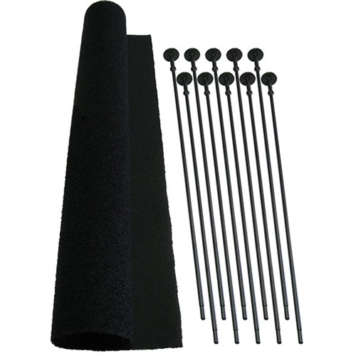 Gun Storage Solutions RR10SKBL Rifle Rod Kit .22 Cal, 10 Black Rods, 19"x15"