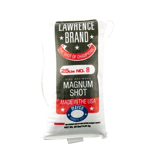 Lawrence LAW#8M Magnum Lead Shot #8 25 lbs Bag