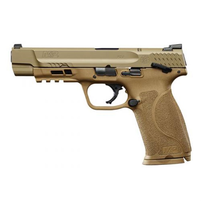 Smith & Wesson M&P M2.0 9mm Luger 5" Barrel 17+1 Flat Dark Earth Polymer Frame Picatinny Acc. Rail Armornite Stainless Steel Slide Manual Safety