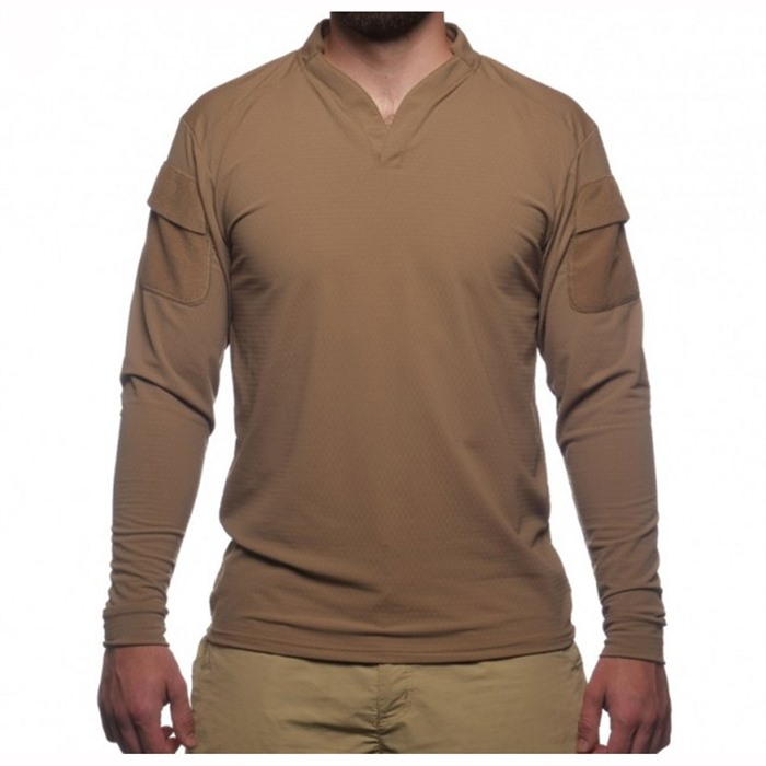 VELOCITY SYSTEMS BOSS RUGBY SHIRT LONG SLEEVE COYOTE BROWN MED