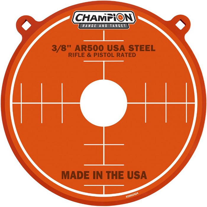 Champion 44913 Center Mass 15" AR500 Steel Gong Target 3/8" Thick Gray
