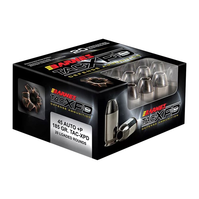 Barnes 21555 .45 ACP 185 Grain TAC-XP 1000 fps Brass Case 20 Rounds - Barnes Bullets - 45 AUTO