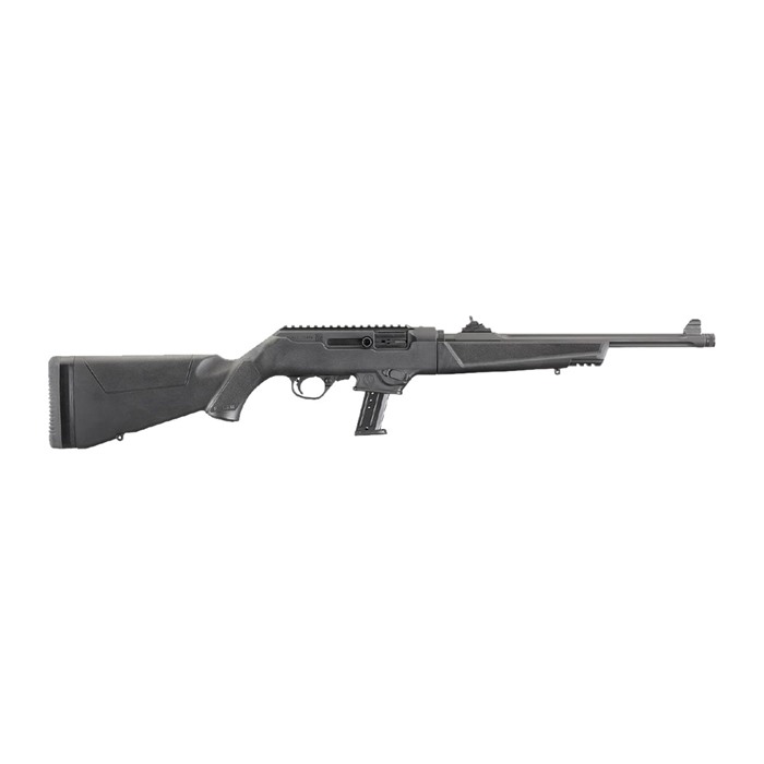 Ruger 19109 PC Carbine Rifle, 40 S&W, 15-Round Capacity, 16.12" Threaded Fluted Barrel, Black Synthetic Stock, Adjustable Ghost Ring Sight, Aluminum Alloy, Type III Hardcoat Anodized