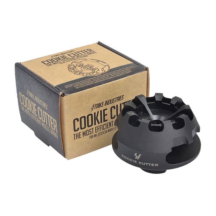 Strike Industries Cookie Cutter Comp .223 5.56 Muzzle Brake Black - Strike Industries - 22 CALIBER