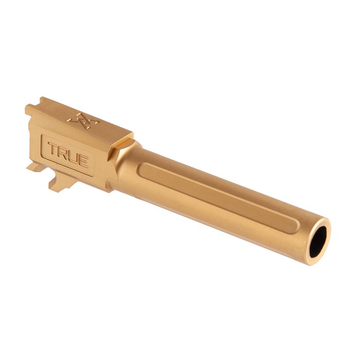 TRUE PRECISION Fluted Non-Threaded Gold TiN Brl for Glock 43 (TP-G43B-XG) - True North Concepts - 9 MM LUGER