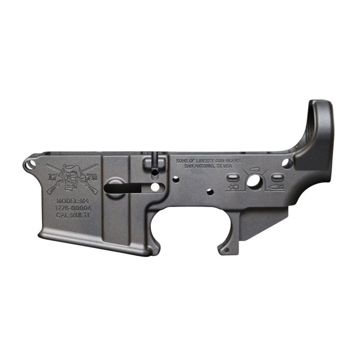 Sons OF LIBERTY GUN WORKS M4 ANGRY PATRIOT STRIPPED LOWER RECEIVER BLACK