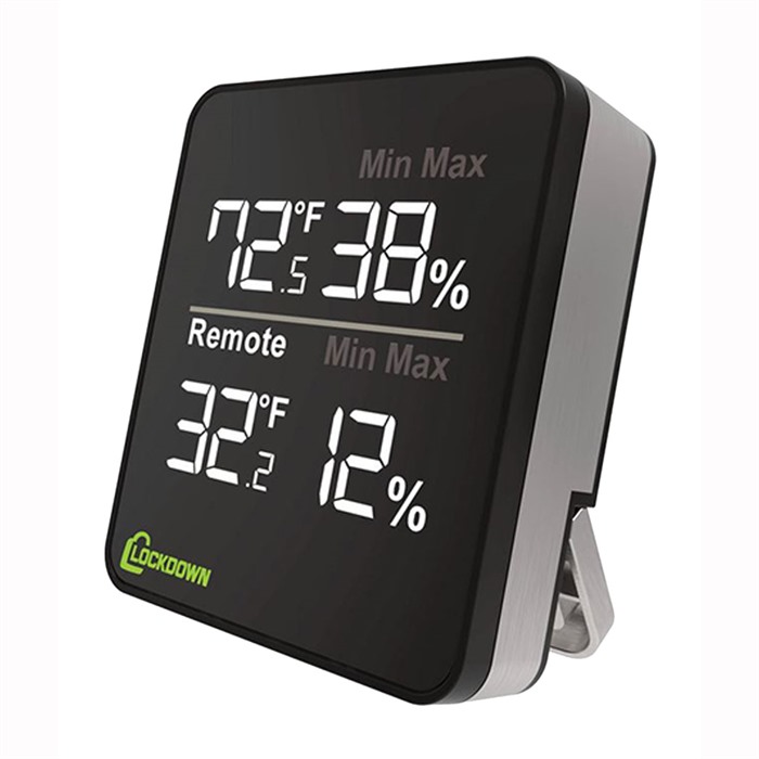 Lockdown AOB 1116792 Wireless Hygrometer Digital Black/Silver Battery Power - LOCKDOWN - Best Price $27.38