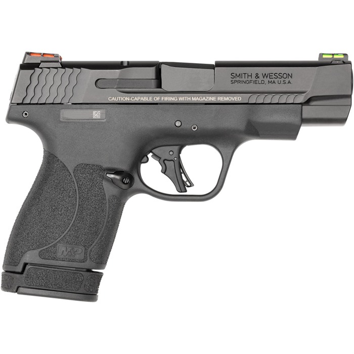 Smith & Wesson 13252 M&P Performance Center Shield Plus 9mm Luger 4" Barrel 10+1/13+1 Black Polymer Frame Armornite Stainless Slide Fiber Optic Green Front/Red Rear Sights No Manual Safety
