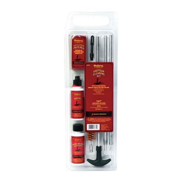 OUTERS SHOTGUN CLEANING KIT WITH ALUMINUM CLEANING ROD 12/10GA