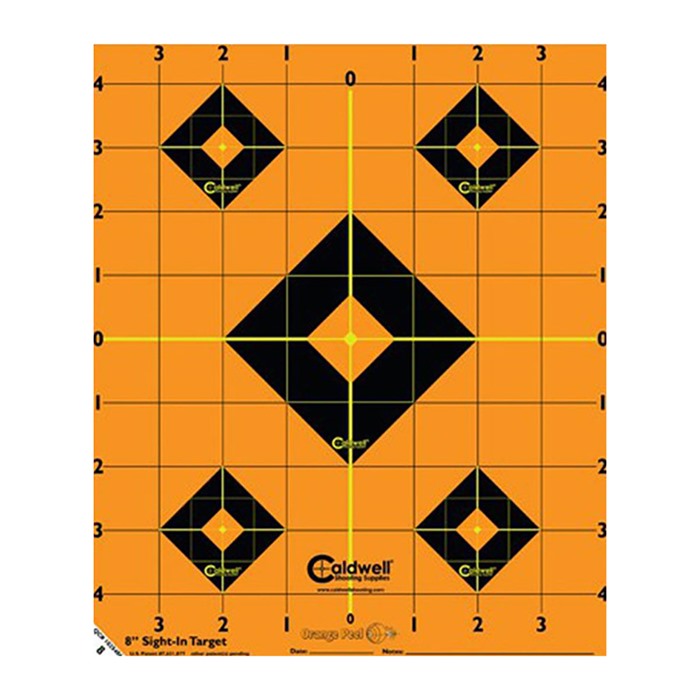 CALDWELL SHOOTING SUPPLIES 8" ORANGE PEEL SIGHT-IN TARGET 5 PACK