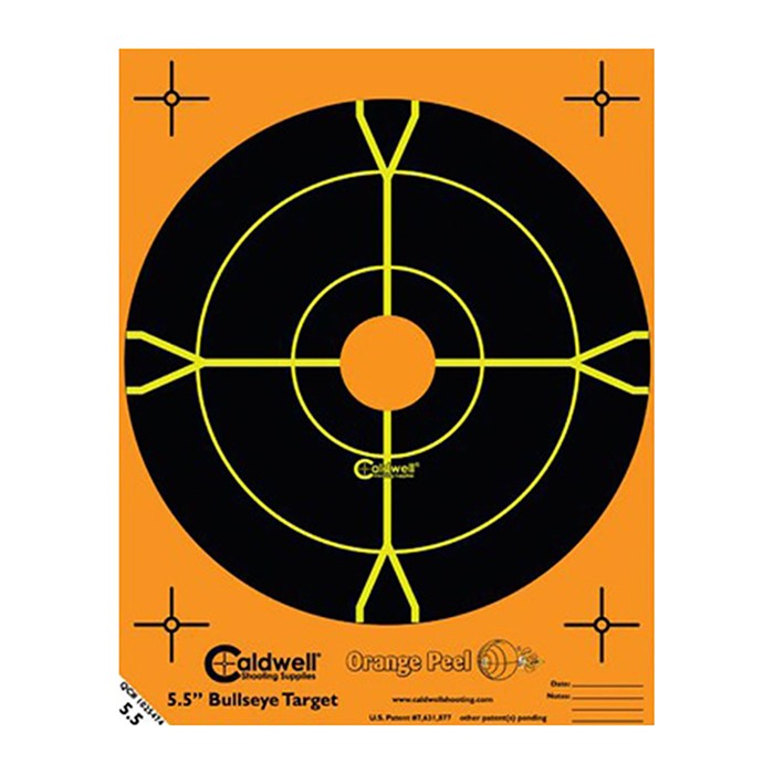 CALDWELL SHOOTING SUPPLIES 5.5" ORANGE PEEL BULLSEYE TARGET 5 PACK