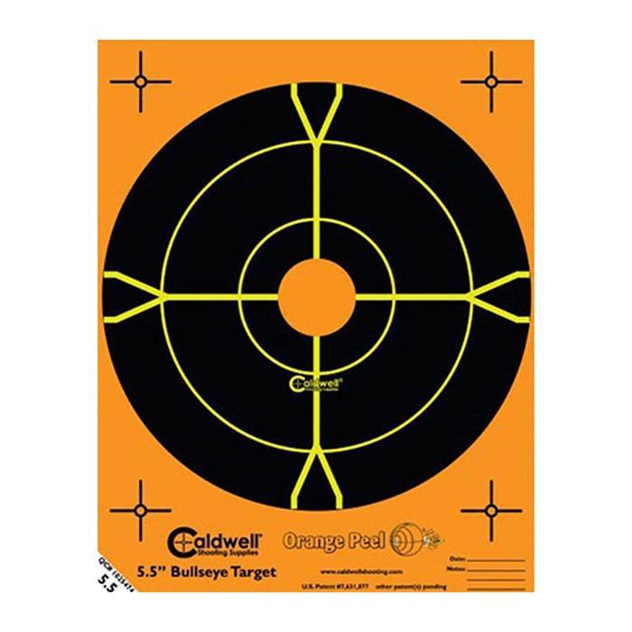 CALDWELL SHOOTING SUPPLIES 5.5" ORANGE PEEL BULLSEYE TARGET 25 PACK