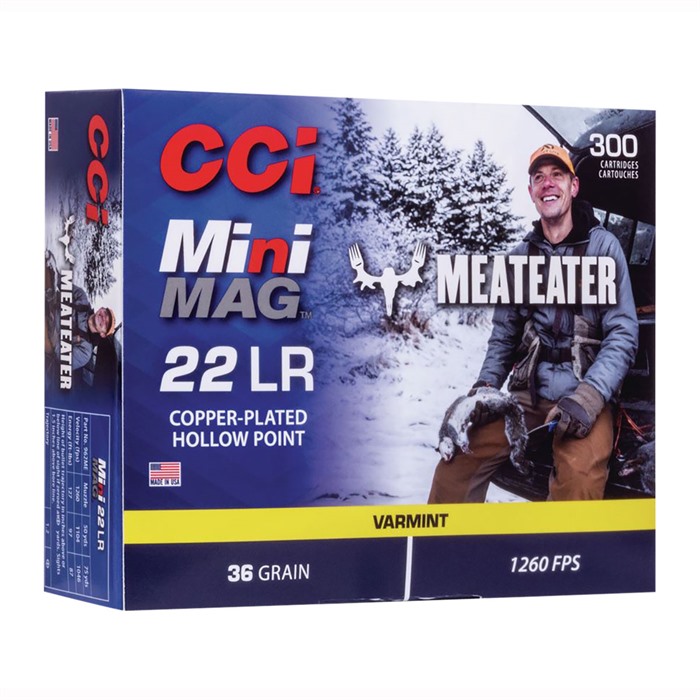 C.C.I. 962ME 22LR Mini-Mag 36gr HP MeatEater 300rd Rimfire Box