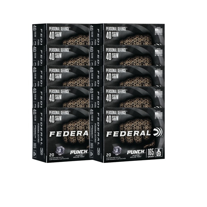 FEDERAL 40 S&W 165GR JACKETED HOLLOW POINT 200/CASE