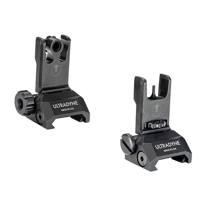 Ultradyne UD11121 C2 Folding Front & Rear Sight Combo, CNC Machined, Black