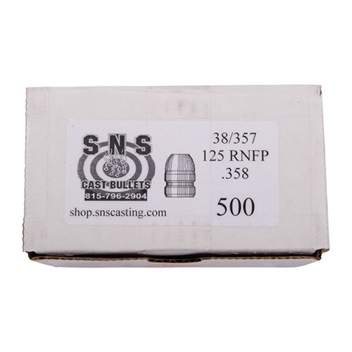 SNS SS38125RNFP 38 Cal .358" 125gr RNFP Lead Bullets 500/Box