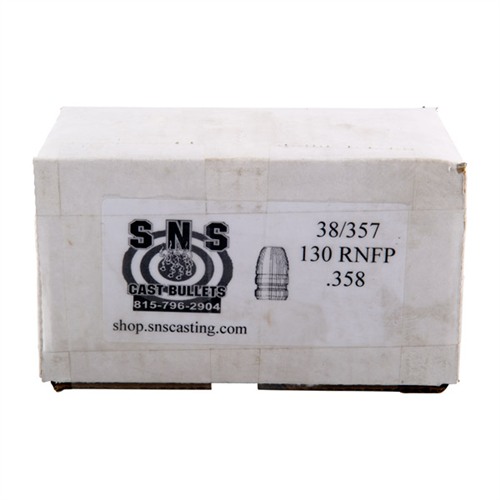 SNS CAST BULLETS CAST 38 CAL (.358") 130GR ROUND NOSE FLAT POINT LEAD 500/BOX