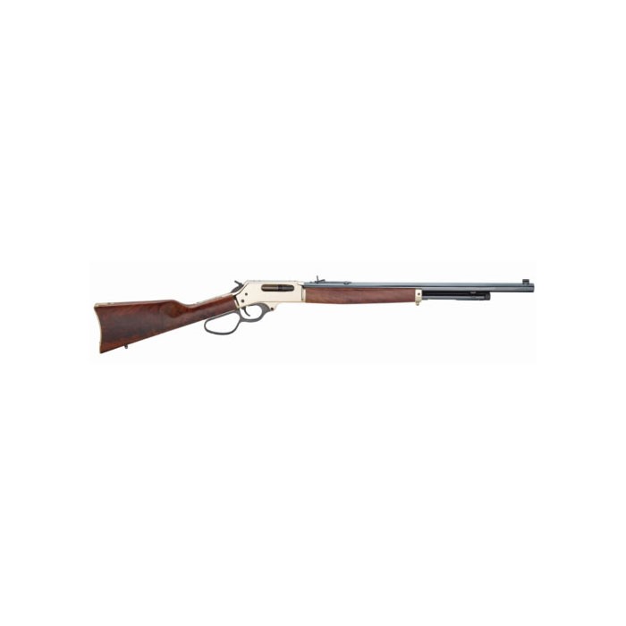 Henry H010B Brass Lever 45-70 Gov Caliber 4+1 Capacity 22" Octagon Blued Barrel Polished Metal Finish American Walnut Stock Right Hand