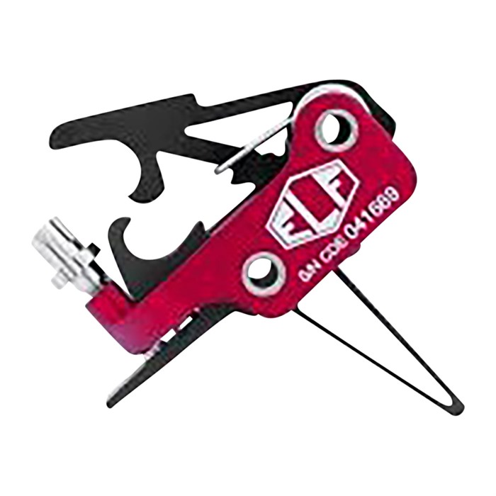 Elftmann 3GUN-S AR-15 Adjustable Trigger, Straight Finger, Red/Black