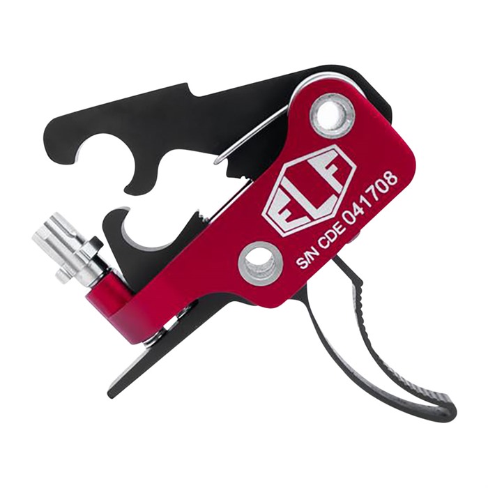 Elftmann AR-15 Service Trigger C FA, Adjustable 4-7 lbs, Curved, Red/Black
