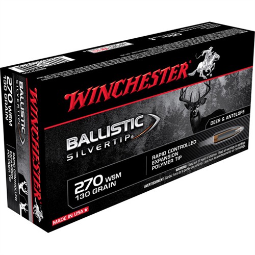 Winchester Ammo SBST2705 Ballistic Silvertip 270 WSM 130 gr Polymer Tip 20 Per Box/ 10 Cs
