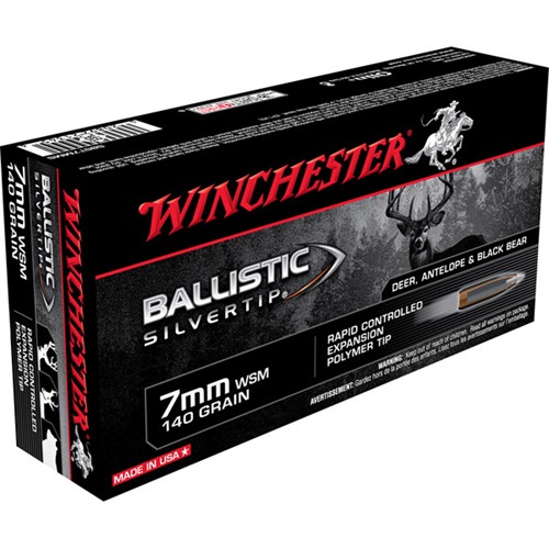 Winchester Ammo SBST7MMS Ballistic Silvertip 7mm WSM 140 gr Polymer Tip 20 Per Box/ 10 Cs