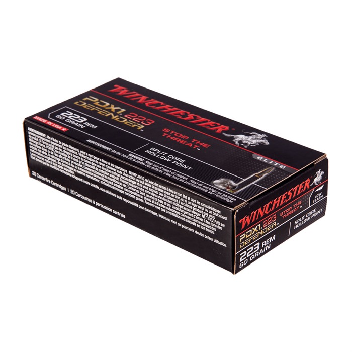 Winchester Ammo S223RPDB PDX1 Defender 223 Rem 60 gr Split Core Hollow Point SCHP 20 Per Box/ 10 Cs