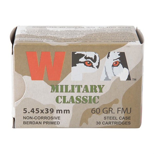 Wolf 5.45x39mm 60gr Bimetal Full Metal Jacket Ammo 30/Box