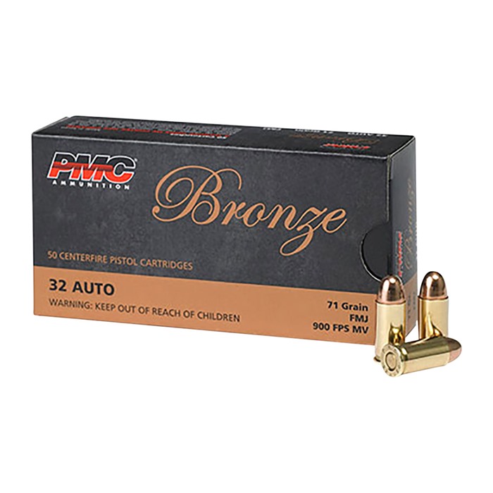 PMC 32A Bronze 32ACP 71gr Full Metal Jacket 50 Per Box/20 Case - PMC Ammunition - 32 Auto