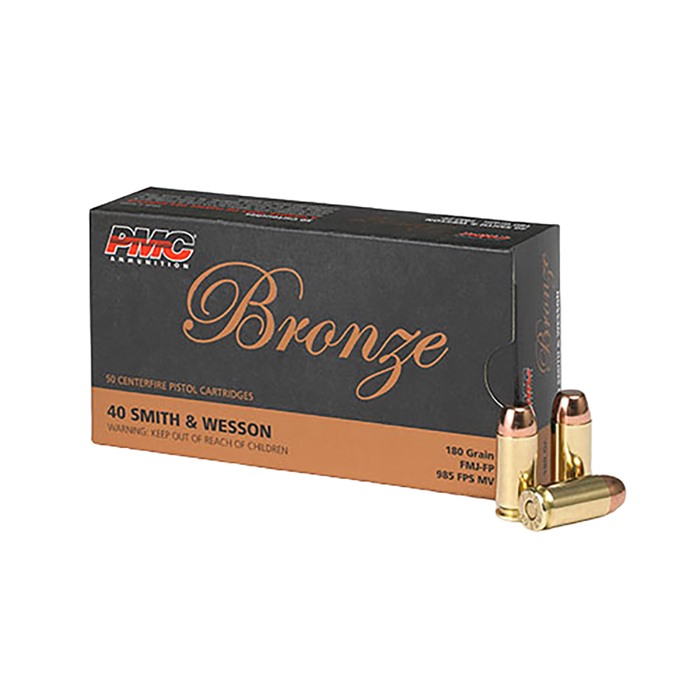 PMC Bronze 40 S&W Handgun Ammunition 180 Gr FMJ 98 - PMC Ammunition - 40 S&W