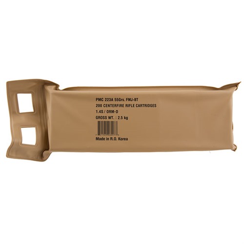 PMC 223A 55gr FMJ BT Ammo 200 Rounds Battle Pack - PMC Ammunition - 223 Remington