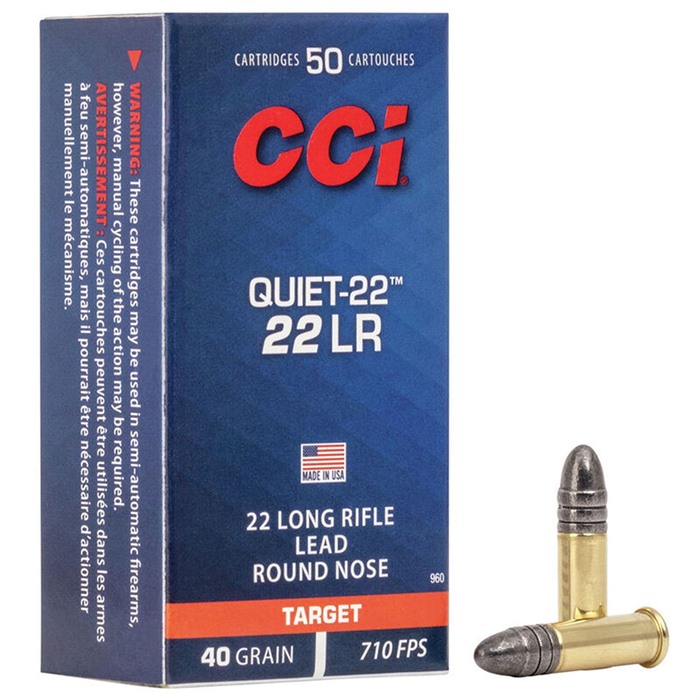 CCI QUIET-22 22 LONG RIFLE 40GR LEAD ROUND NOSE 500/BOX