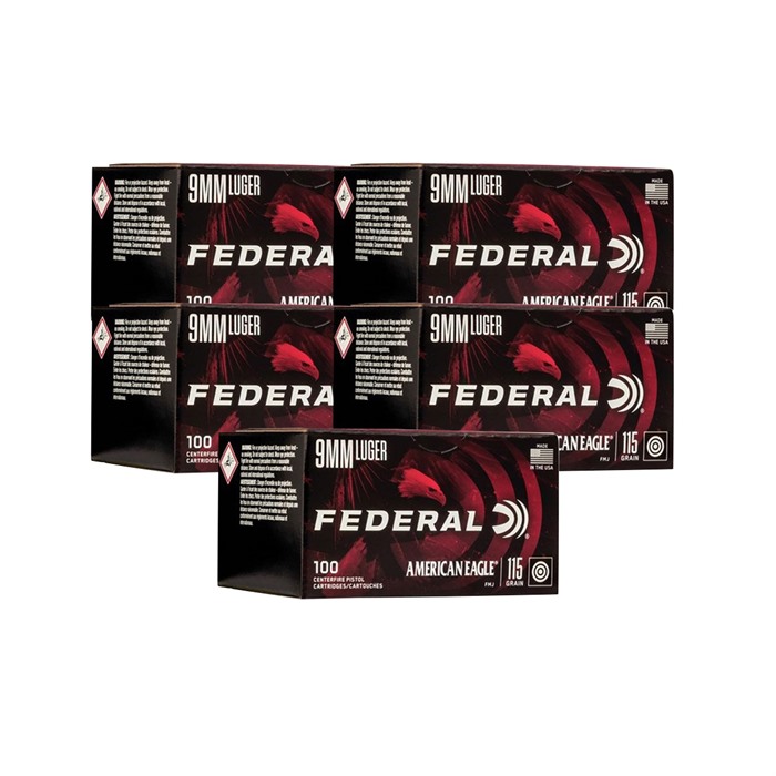 Federal 9MM LUGER 115GR FULL METAL JACKET 500/CASE