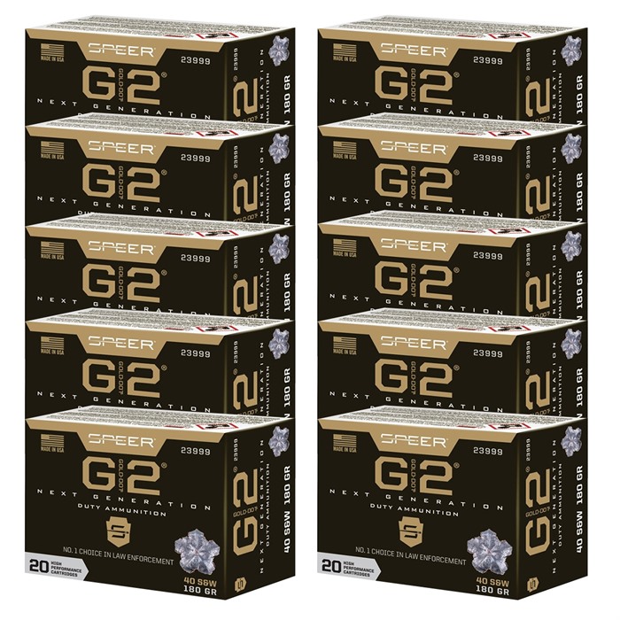 SPEER 40 S&W 180GR GOLD DOT HOLLOW POINT 200/CASE