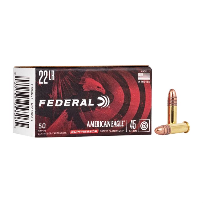 Federal AE22SUP1 22LR Suppressor 45gr Copper Plated 500rd