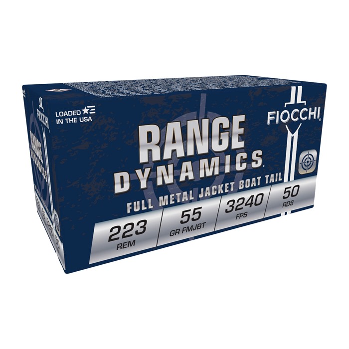 Fiocchi AMMUNITION RANGE DYNAMICS 223 REM 55GR FULL METAL JACKET BT 1000/CASE