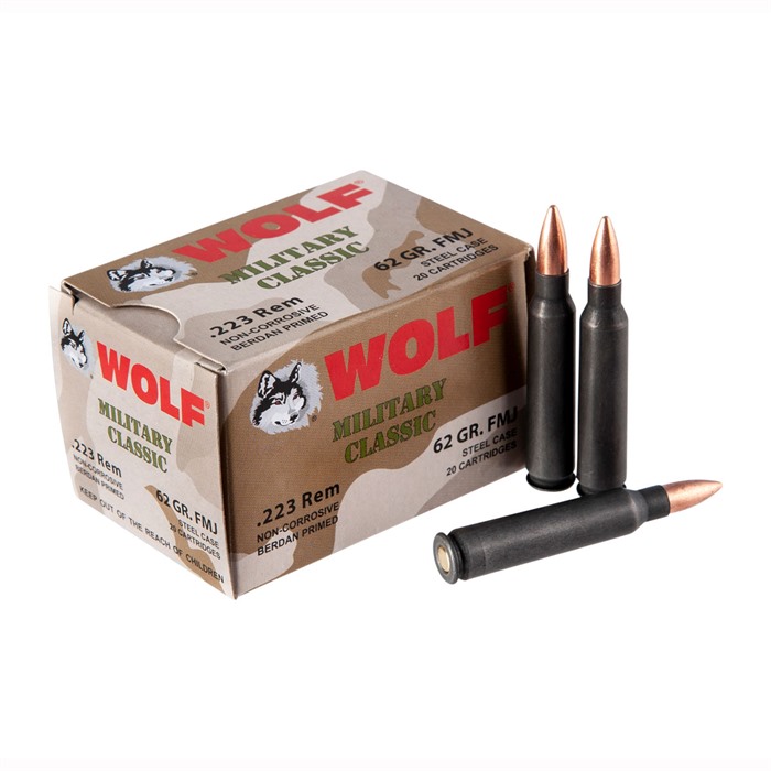 Wolf .223 Remington 62gr Full Metal Jacket Ammo 20/Box